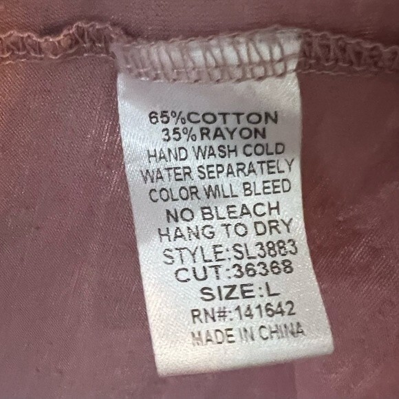 She + Sky long sleeve split tie back pink top size large - Picture 7 of 7